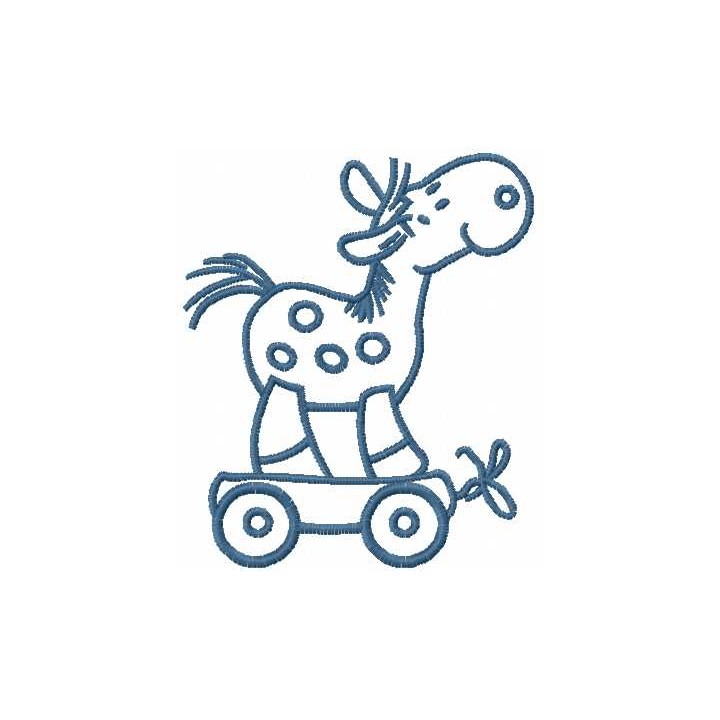 Wooden toy horse 2  embroidery design - Embroidery Design