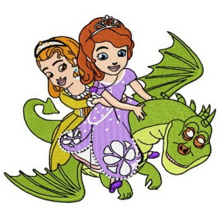 Sofia and dragon embroidery design - Embroidery Design