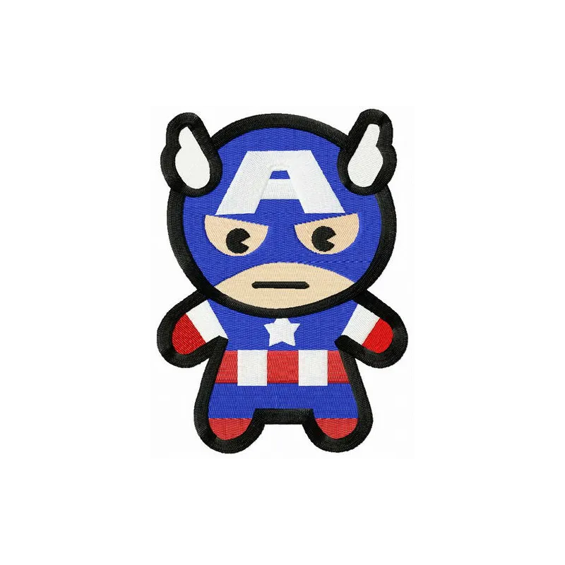 Severe Captain America embroidery design featuring a bold depiction of the iconic superhero for creative stitching projects.