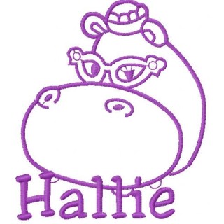 Hallie Hippo 11 embroidery design - Embroidery Design
