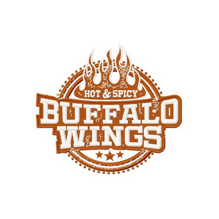 Buffalo wings embroidery design - Embroidery Design