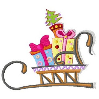 Santa's sledge embroidery design - Embroidery Design