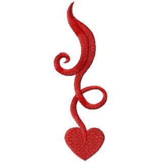 Red heart 9 embroidery design - Embroidery Design
