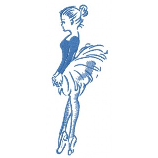 Ballet classes one color embroidery design - Embroidery Design