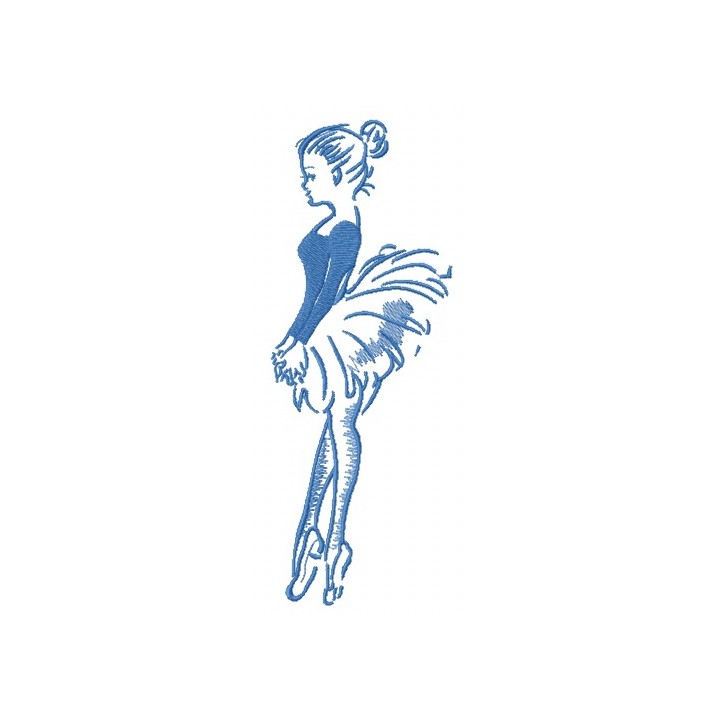 Ballet classes one color embroidery design - Embroidery Design