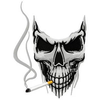 Preview of a disgusting skull embroidery design, featuring intricate details suitable for various stitching projects.