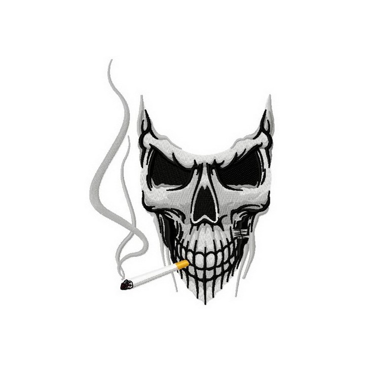 Disgusting skull embroidery design - Embroidery Design