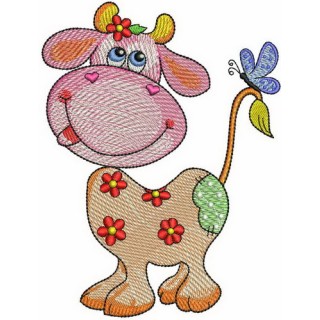 Summer cow embroidery design - Embroidery Design