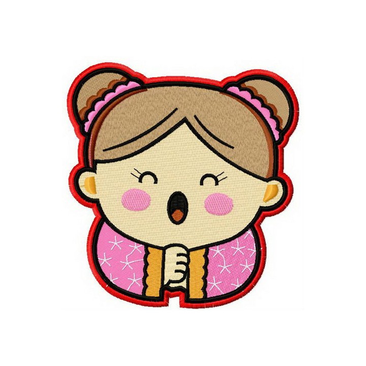 Japanese girl embroidery design - Embroidery Design