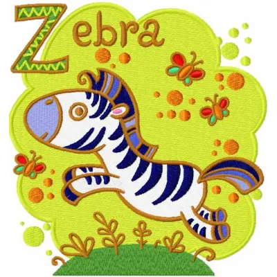 Preview of Zebra 5 embroidery design featuring a detailed zebra motif for various stitching projects.