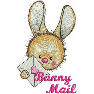 Bunny mail embroidery design - Embroidery Design
