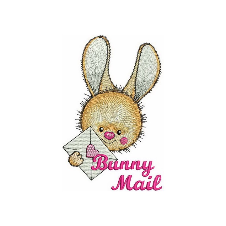 Bunny mail embroidery design - Embroidery Design