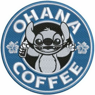 Ohana coffee embroidery design - Embroidery Design