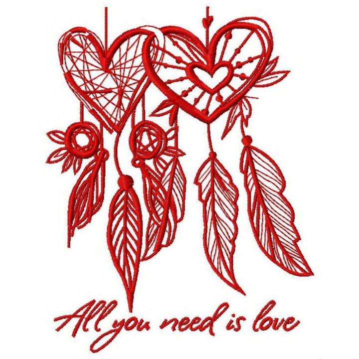 All you need is love embroidery design - Embroidery Design