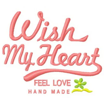 Preview of the 'Wish My Heart Feel Love' embroidery design featuring a romantic love quote, ideal for stitching on gifts.
