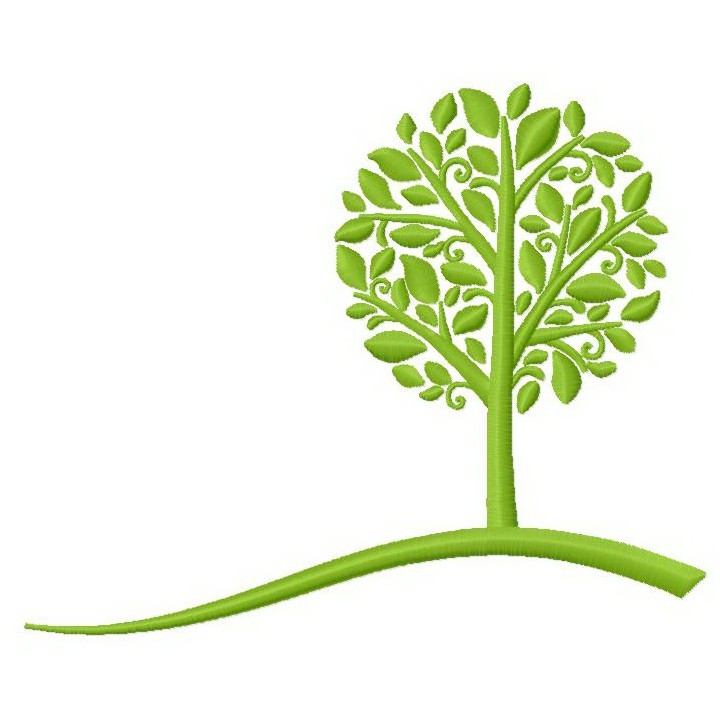 Green tree embroidery design - Embroidery Design