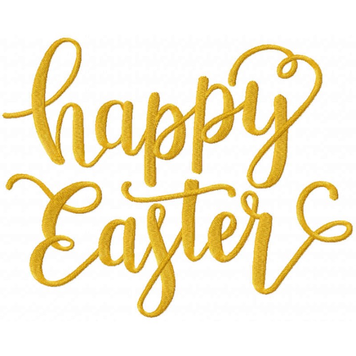 Happy Easter script embroidery design - Embroidery Design