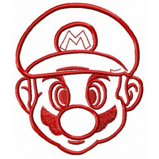 Mario face embroidery design - Embroidery Design