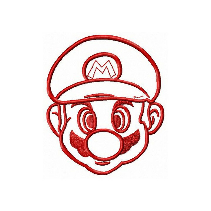 Mario face embroidery design - Embroidery Design
