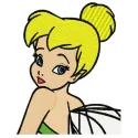 Tinkerbell 11 embroidery design showcasing a whimsical fairy motif ideal for embellishing garments and accessories.