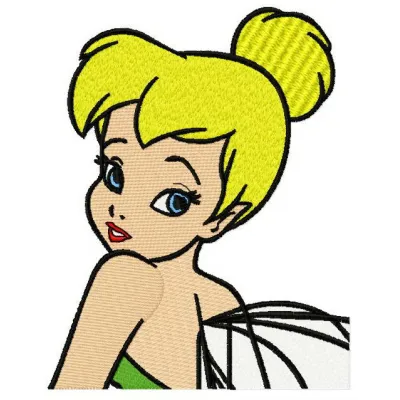 Tinkerbell 11 embroidery design showcasing a whimsical fairy motif ideal for embellishing garments and accessories.