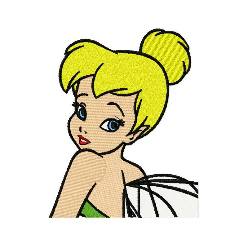 Tinkerbell 11 embroidery design showcasing a whimsical fairy motif ideal for embellishing garments and accessories.