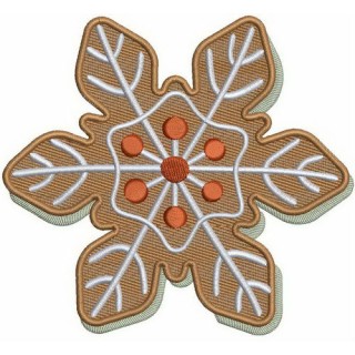 Brown snowflake embroidery design - Embroidery Design