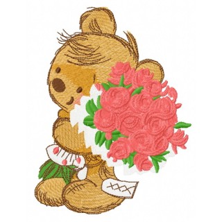 Great bouquet for my teddy 2 embroidery design - Embroidery Design
