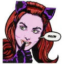 Preview of Catwoman 2 embroidery design featuring a stylish feline superhero motif, ideal for various fabric projects.
