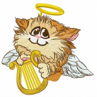 Angelic cat 3 embroidery design - Embroidery Design