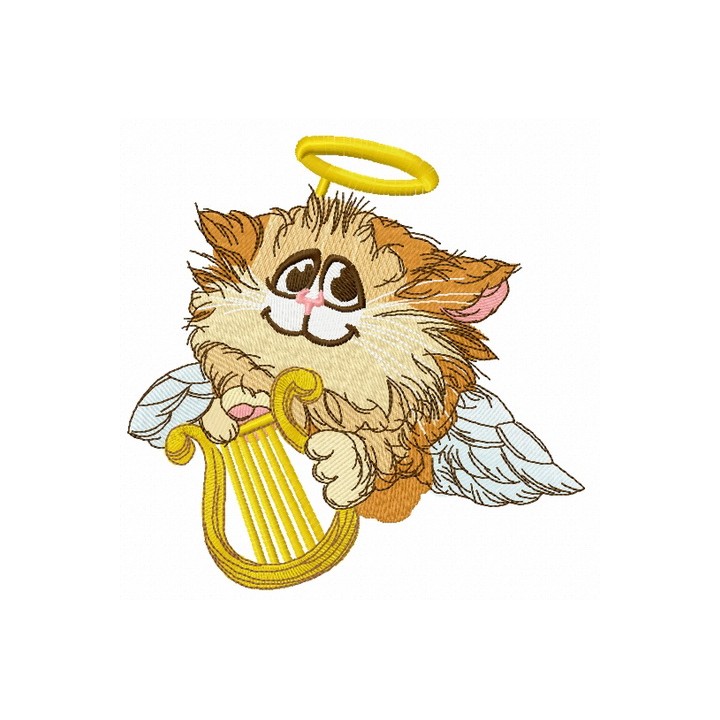 Angelic cat 3 embroidery design - Embroidery Design
