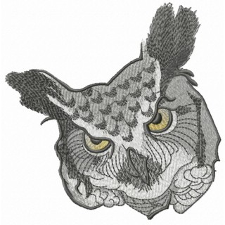 Severe owl embroidery design - Embroidery Design
