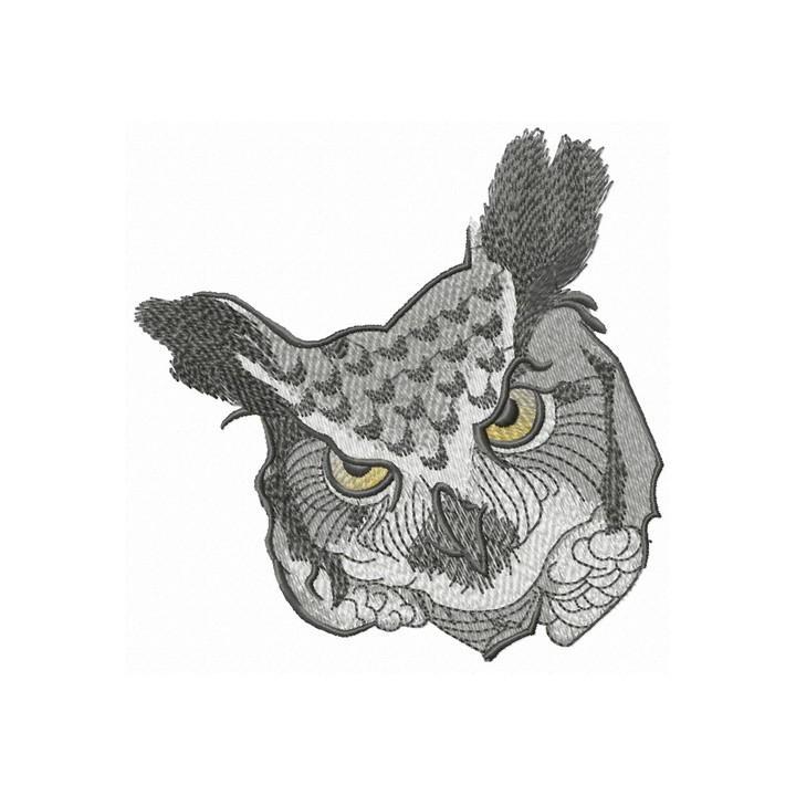 Severe owl embroidery design - Embroidery Design