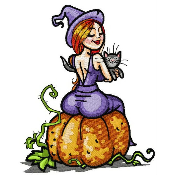 Sexy witch 2 embroidery design - Embroidery Design