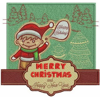 Сhristmas card embroidery design - Embroidery Design