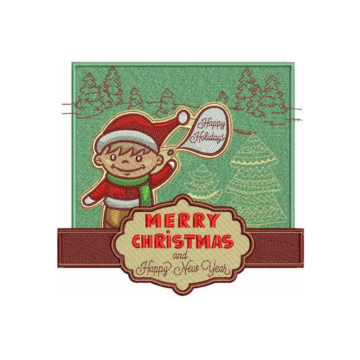 Сhristmas card embroidery design - Embroidery Design