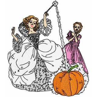 Fairy and Cinderella embroidery design - Embroidery Design