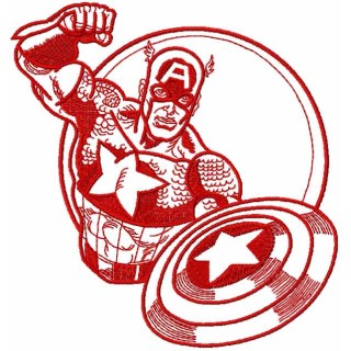 Captain America sketch embroidery design - Embroidery Design