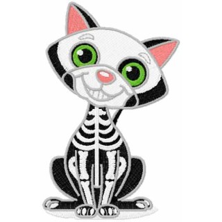 Cat skeleton embroidery design - Embroidery Design
