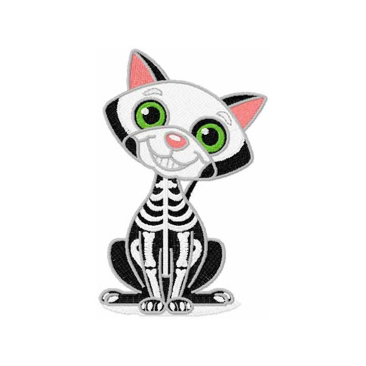 Cat skeleton embroidery design - Embroidery Design