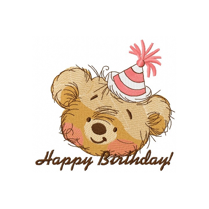 Bear's birthday 4 embroidery design - Embroidery Design