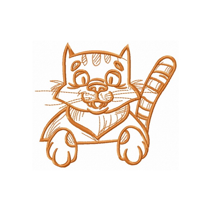 Funny pet kitten embroidery design - Embroidery Design