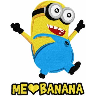 Minion love banana embroidery design - Embroidery Design