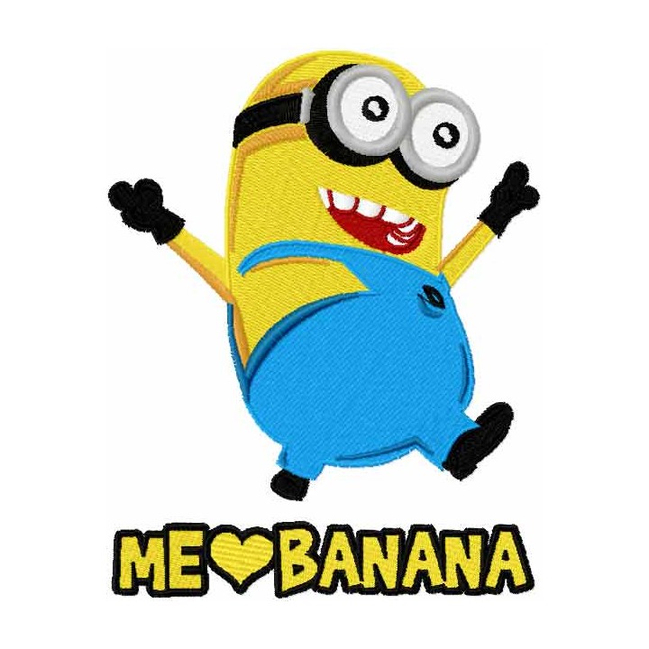 Minion love banana embroidery design - Embroidery Design