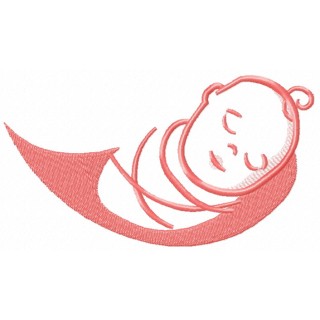 Baby sleeping embroidery design - Embroidery Design