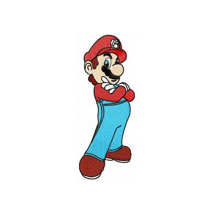 Mario proud of himself embroidery design - Embroidery Design