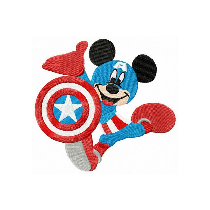 Mickey in Captain America costume embroidery design - Embroidery Design