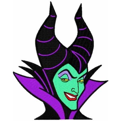 Maleficent 5 embroidery design featuring a detailed depiction of the iconic character from Sleeping Beauty.