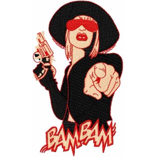 Lady gun embroidery design - Embroidery Design