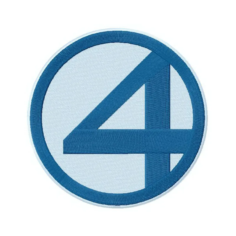 Fantastic Four logo embroidery design preview showcasing a vibrant stitched motif for creative projects.